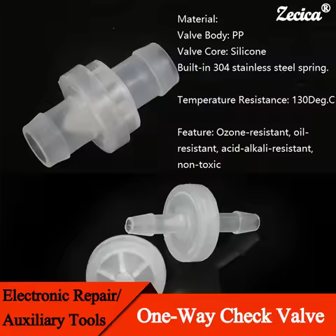 1-100Pcs Plastic 3 4 6 8 10 12mm One-Way Check Valve Pagoda Inline Non-Return Check Valves Fuel Gas 