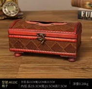 文記 - 復古木質商用抽紙盒子餐巾紙盒（格子款）#M144044055