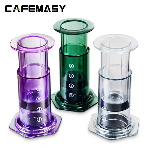 CAFEMASY Portable French Press Coffee Maker Transparent Espresso Coffee Pot Air Press Coffee Machine