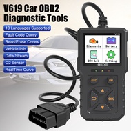 เครื่องทดสอบแบตเตอรี่เครื่องสแกน OBD2เครื่องมือวินิจฉัยรถยนต์เครื่องอ่านรหัสอ่านข้อมูลยานพาหนะระบบตรวจสอบ V619หลายภาษา