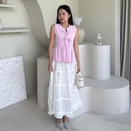 84 / 84 Ribbon Flare Top | Coquette Top Ribbon Top Peplum Top Coquette Blouse Ribbon Top