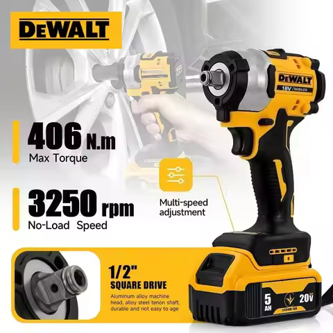 Dewalt Electric Impact Wrench DCF922 Rechargeable High Torque 406Nm(Reverse) 1/2" 2500 RPM Universal