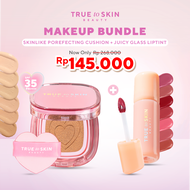 [ TRUE TO SKIN BUNDLE ] CUSHION + LIPTINT ( Skinlike Porefecting Cushion SPF 35 PA++++ dan Juicy Gla
