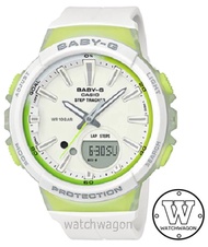 Casio Baby-G For Running Series Step Tracker White Green Resin Strap Watch BGS100-7A2 BGS-100-7A2 bgs-100