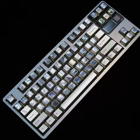 Sparkling Pearl Silver Metal Keycaps Custom Mother of Pearl Metal MirrorArtisan Design Keycap for Ga