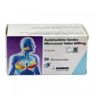 Sandoz Acetylcysteine Effervescent Tablets 600mg 20s NAC 20'S nac 20biji SANDOZ ACETYLCYSTEINE 12/26