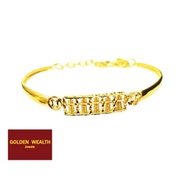 🎉916 Abacus Gold Bangle 黄金算盘手环