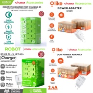 Robot RT-K8 RT-K8+ OLIKE C109 C203 Small & Potable Transparent Apdator batok Charger /Box