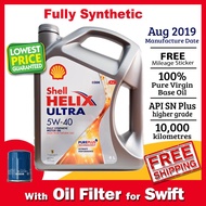 Shell Helix Ultra 5W-40 4L Fully Synthetic Engine Oil 5W40 (with Oil Filter for Suzuki Swift)