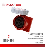เต้ารับพาวเวอร์ปลั๊กฝังฝนังแบบตรงกันน้ำ 400V 3P+N+E IP67 63A และ 125A DAKO HTN-4351