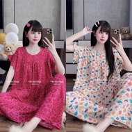 YN035 NEW Batwing Form Women's Linen Tole Set L1 Pants 103cm Long Babydoll Shirt Short Sleeve Round 
