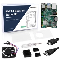 Rock Pi 4 Model SE Starter Kit with Rock Pi 4 SE 4GB Single Board Computer, Rock Pi 4 SE Case, Rock 