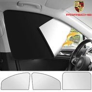 PORSCHE 911 718 PANAMERA CAYENNE MACAN TAYCAN 911 Carrera GTS Magnetic Car Sunshade Titanium Silver