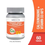 WATSONS Calcium 360 mg + Vitamin D3 200iu 60's