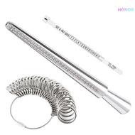 Aluminium Ring Sizer Mandrel Metal Ring Sizer Finger Sizing Stick Mandrel Tool with Ring Sizer Gauge
