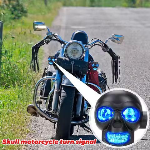 Motorcycle Auxiliary Light Maintenance Lights Creative Skull Motorcycle Turn Signal Light Waterproof