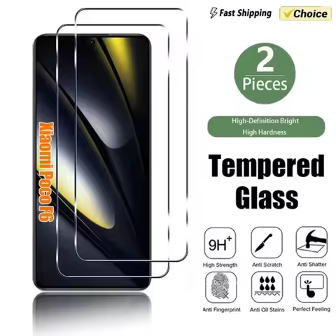 2Pcs Screen Protector For Poco X6 F6 M6 X5 X3 Pro X4 F4 F3 GT Tempered Glass For Xiaomi Redmi Note 1