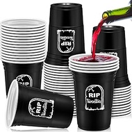 Rtteri 48 Pack Death to My 20s Disposable Party Plastic Cups, 16 oz RIP to My 20s Birthday Decoratio