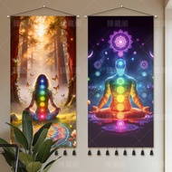 Bohemian 7 Chakra Tapestry Frameless Waterproof Yoga Meditation Spa Wall Hanging Decor