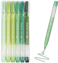 Temiary 6 Colors Acrylic Gel Pens, Colored Pen Marker for Black Paper, 0.1 mm Coloring Paint Art Mak