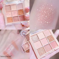 HLLR new nine-color eyeshadow palette net red live earth color pearly matte/Glitter Matte Eyeshadow 