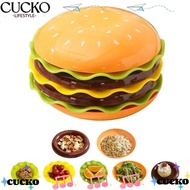 CUCKO Mini Dinner Plate, Multi-functional Burger-Shaped Stackable Hamburger Plate Set, Creative 5/7 