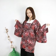 Back to Green-日本帶回羽織 道行 圖騰 /vintage kimono