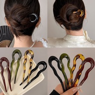 1 Pc Trendy Glamorous Candy Color U-Shape Hair Sticks Tortoiseshell Hairpin Women Girls Sweet Hairs 
