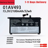 01AV493 15.2V 32wh for lenovo Thinkpad laptop battery T570 T580 P51S P52S Series 00UR890 00UR891 00U