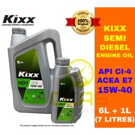 KIXX HD1 15W40 6 + 1 LITERS (7 Liters) DIESEL ENGINE OIL SEMI SYNTHETIC 15W-40 (HD1 API CI-4 ACEA E7
