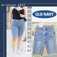 บิ๊กไซส์ !! กางเกง3ส่วน OLD NAVY สียีนส์ฟอก ปลายขารุ่ยแฟชั่น กางเกงยีนส์ไซส์ใหญ่ กางเกงคนอ้วน แฟชั่น