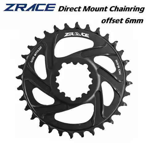 ZRACE Offset 6mm Direct Mount Chainrings 1 x 12s, 28/30/32/34/36T 7075AL, for 3 Screws Direct Mount 