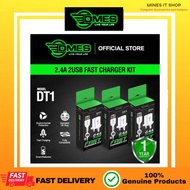 DMES DT1 DUAL FAST CHARGER KIT ADAPTER+CABLE 2.4A 2 USB