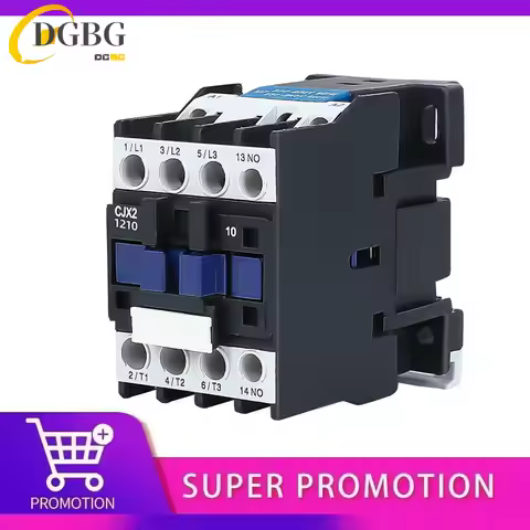 CJX2-1810 LC1 AC Contactor 18A 3 Phase 3-Pole NO Coil Voltage 380V 220V 110V 36V 24V 50/60Hz Din Rai