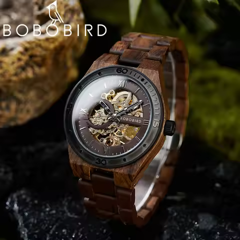 Top Luxury Men's Watches BOBO BIRD Mechanical Wristwatch Wooden Relogio Masculino Custom Father's Da