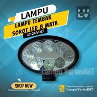 MATA Led Front Lights Shooting Beam Round Oval Variations Car Motorcycle Universal Truck 8 Eyes 24 w