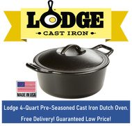 Lodge Pre-Seasoned, 4-Quart, Pro-Logic Cast Iron Dutch Oven / Pan/ Pot. Made In USA. Guaranteed Low Price! Free Delivery! Local Seller!