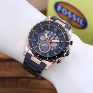 FOSIL Jam Tangan Fosil Fashion Pria Rantai Stainless Steel Tanggal Aktif Jam Tangan Pria Model Terba