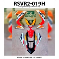 Body Cover Set Rapido Honda RS150R V1 V2 V3 Repsol (10) Orange Accessories Motor RS 150 RS150 R Coverset RS150 V1 V2 V3 Oren