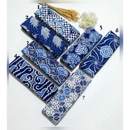 KATUN Batik Fabric - 2-color Stamped batik Fabric - Blue batik Fabric- Sogan Stamped batik - Fine Cotton batik Fabric - Sogan batik Fabric - Metered batik Fabric - pekalongan Original batik Fabric - premium batik Fabric