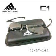 Kacamata Frame Pria Titanium Carbon Half Adidas C01-s55 BLK -No Korosi