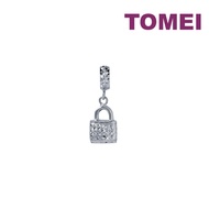 TOMEI Padlock Charm, White Gold 585