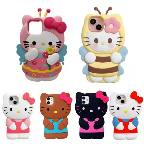 Sanrio 3D Cartoon Hello Kitty Bow Cute Phone Case For iPhone 17 16 15 14 13 12 Pro Max 11 Xs XR 7 8 