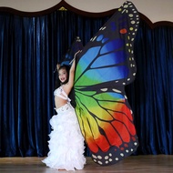 Children Rainbow Butterfly 360 Degree Big Butterfly Wings Dance Wings Colorful Butterfly Props Belly