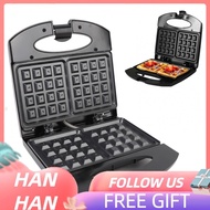 Hanhan1 Waffle Maker  Aluminum Non Stick Plate 800 Watts Square 2 Slice Dishwasher Safe for Hash Bro