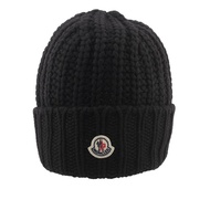 Moncler Logo 喀什米爾及羊毛毛帽/冷帽(黑色)