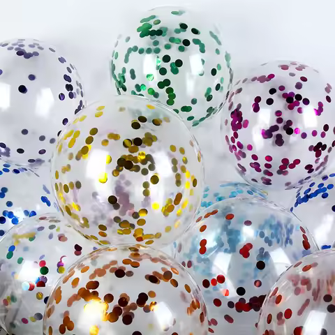 10/20/50 Pcs Colorful Confetti Balloons 12 Inch Transparent Sequin Balloons Wedding Birthday Balloon