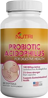 Nutri Botanics Probiotics Acidophilus - 60 Softgel - Shelf Stable Probiotics Supplement - Probiotics for Women &amp; Men - VitaminMall