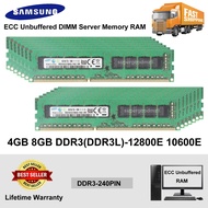 Samsung 4G 8GB 2RX8 PC3 PC3L-12800E 10600E DDR3 DDR3L-1600MHz 1333MHz 240Pin ECC Unbuffered DIMM Server Memory RAM