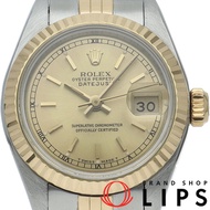 勞力士 Datejust 女士腕錶 69173(L)，附錶盒、保固卡，18K 黃金/不鏽鋼顏色，香檳色，已翻新拋光，1989 年，成色極佳 [二手]